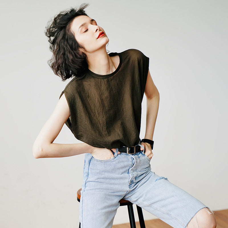 Lightweight, comfortable, Trendy Women's Summer Loose Fit Short Sleeve, Unique Solid Color Women's T-shirt