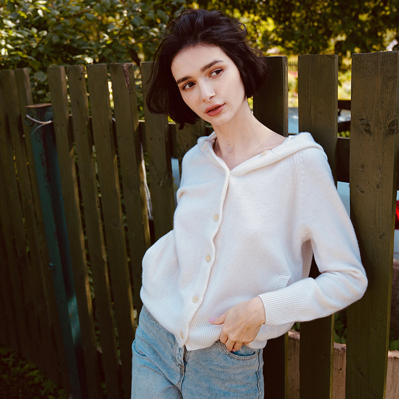 Japanese Style Hooded Sweater for Women Loose Outerwear Versatile Cardigan Wool Sweater for WomenFashionable Autumn Women's Clothing