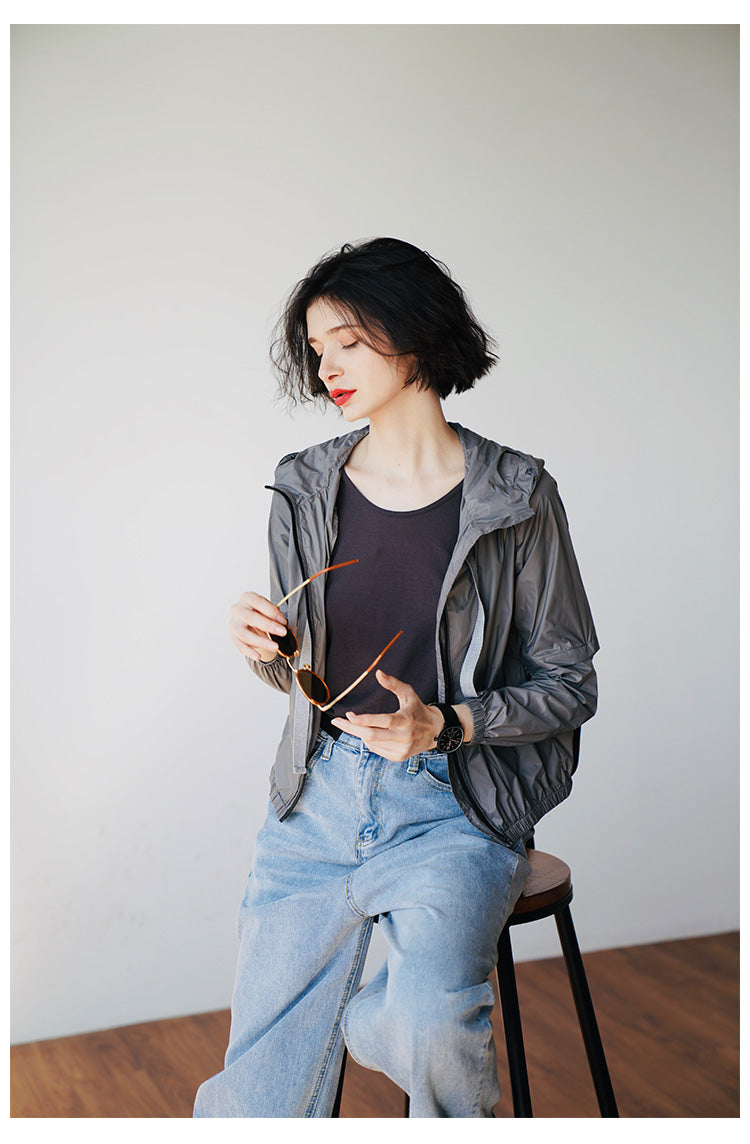 Heavy Industry Design Long Sleeve Sunscreen Clothes for Women Summer New Short and Thin Jackets for Women Air Conditioning Shirts