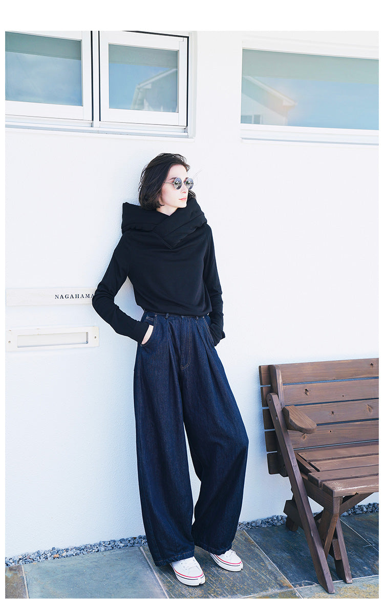 Wizard Hat Base Shirt for Women, Stylish Black Slimming Hooded Base Shirt, Long Sleeve Inner Layer for Spring and Autumn t Women's T-shirt