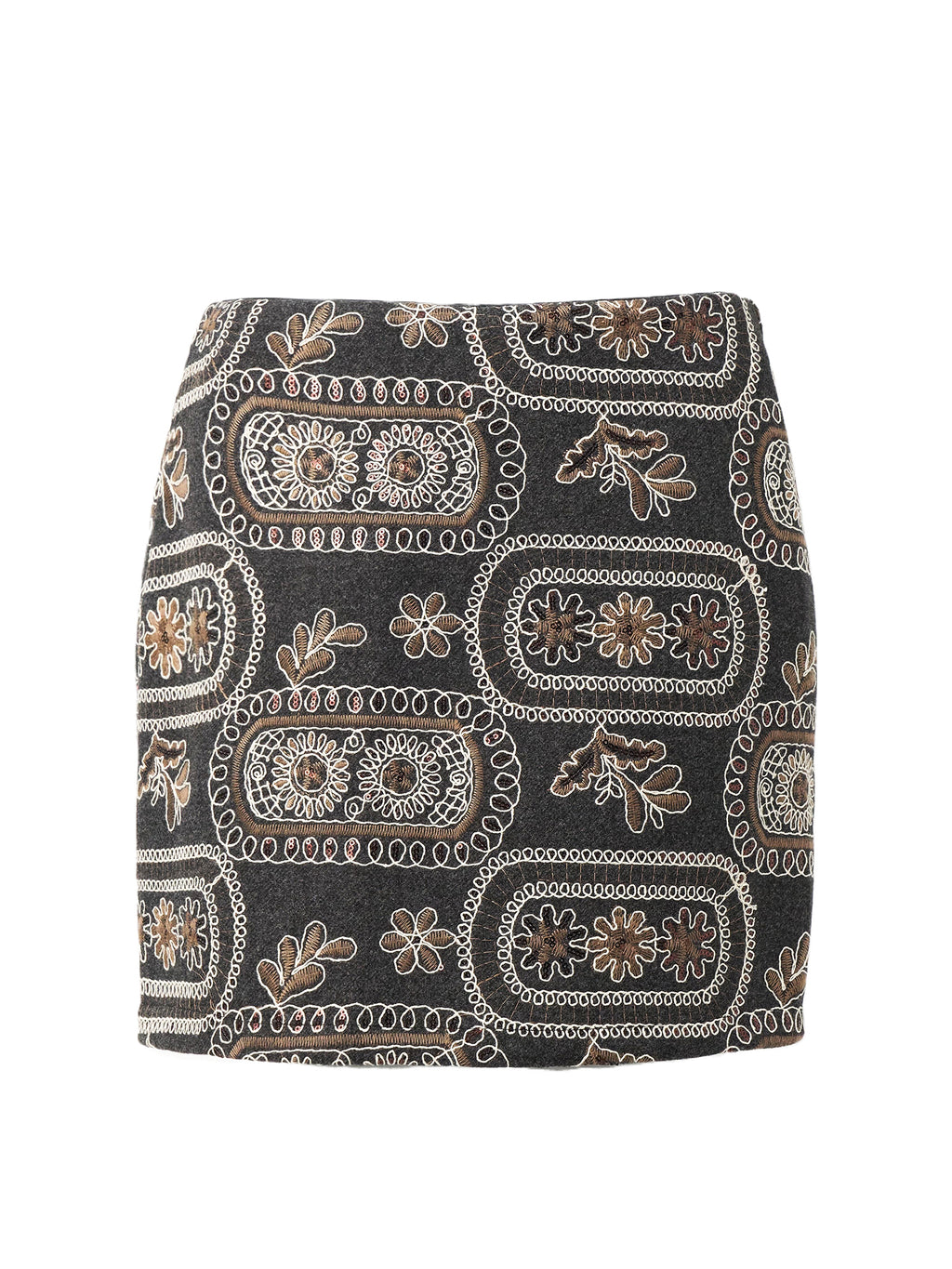 Hochtaillierter Jacquard A-Linien Minirock Damen