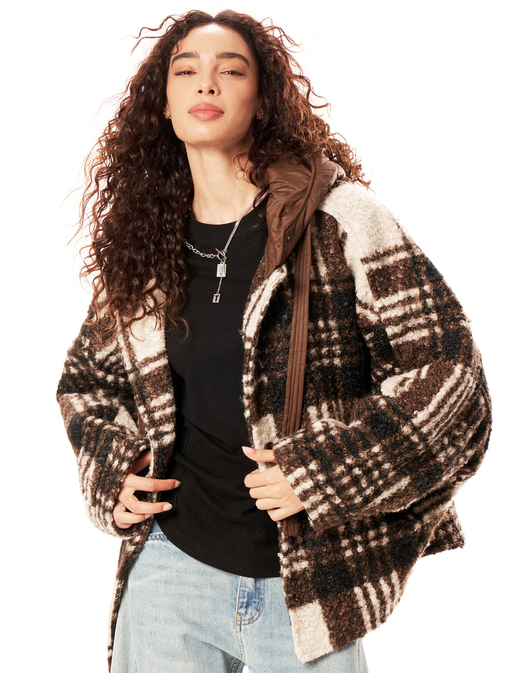 Lässiger Oversize-Mantel mit Reverskragen für Herbst & Winter, erhältlich in Karo-, Blumen- und Unifarben, Einheitsgröße