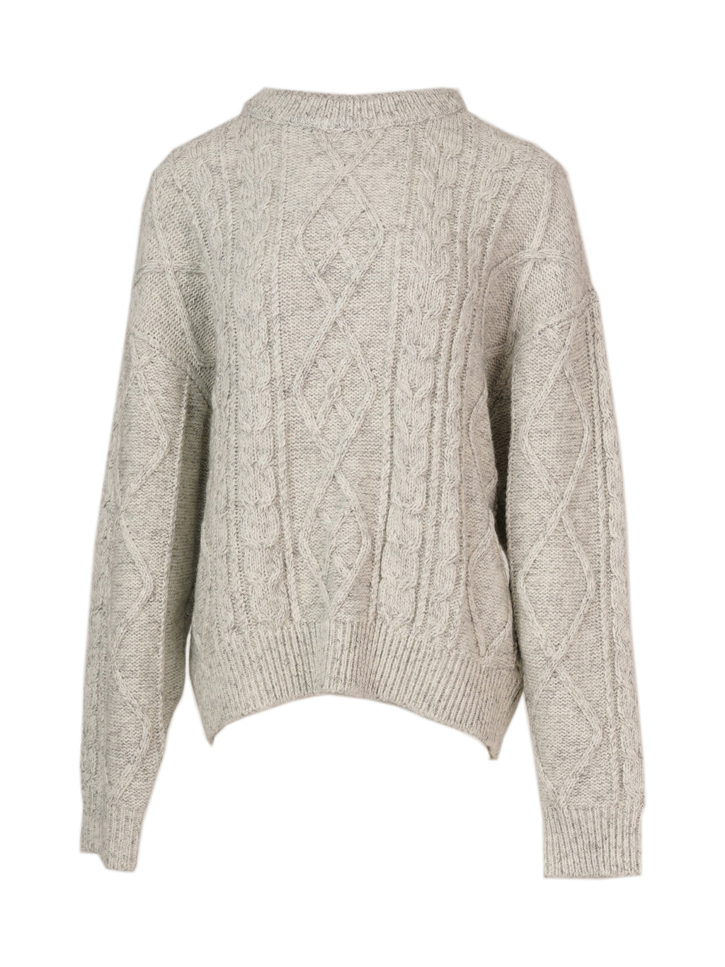 Retro Crewneck Knit Sweater - Apricot