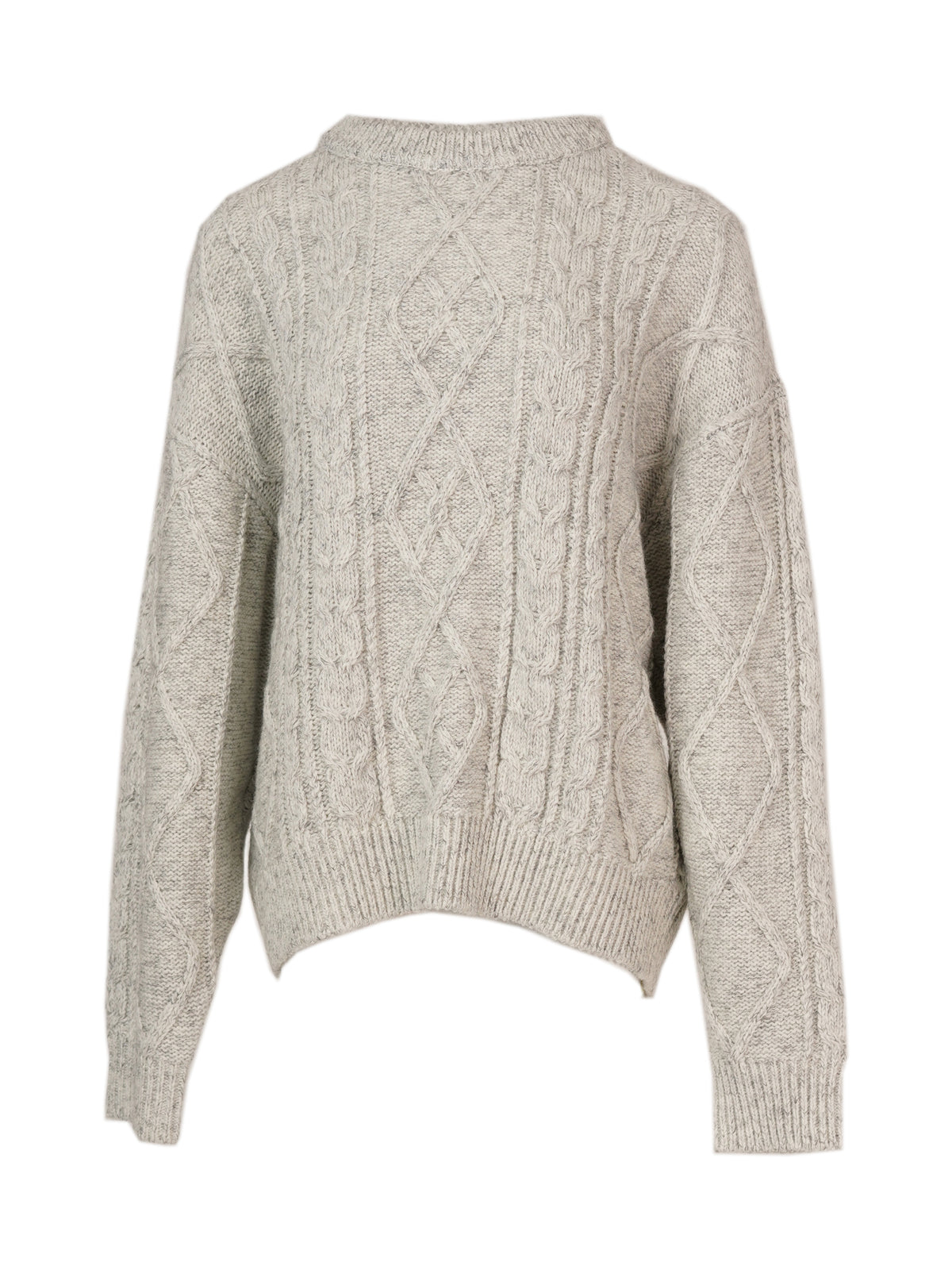 Retro Crewneck Knit Sweater - Apricot