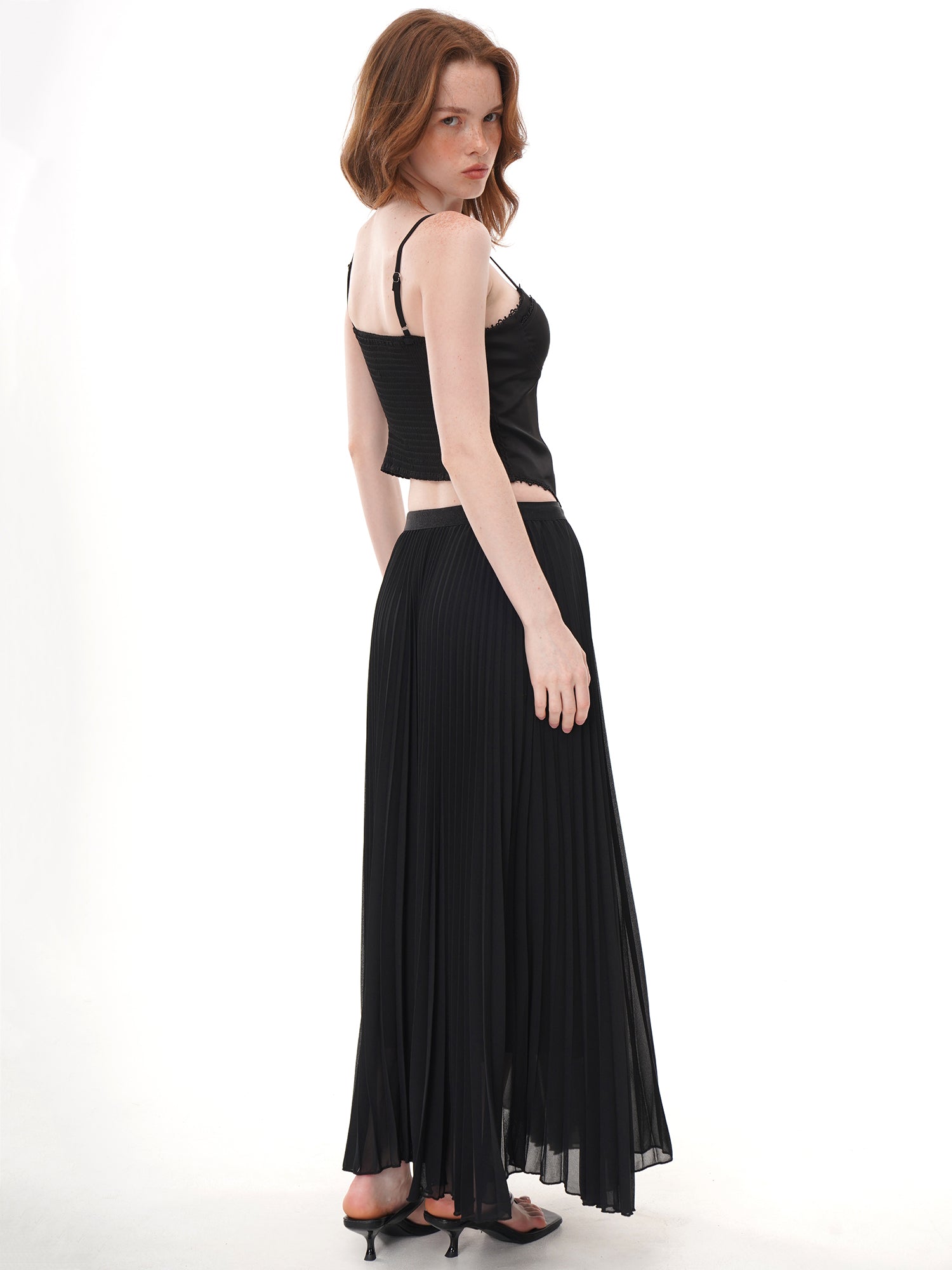 Black Satin Lace Trim Corset Cami Top, Sweetheart Neck Front Lace-Up Irregular Pointed Hem