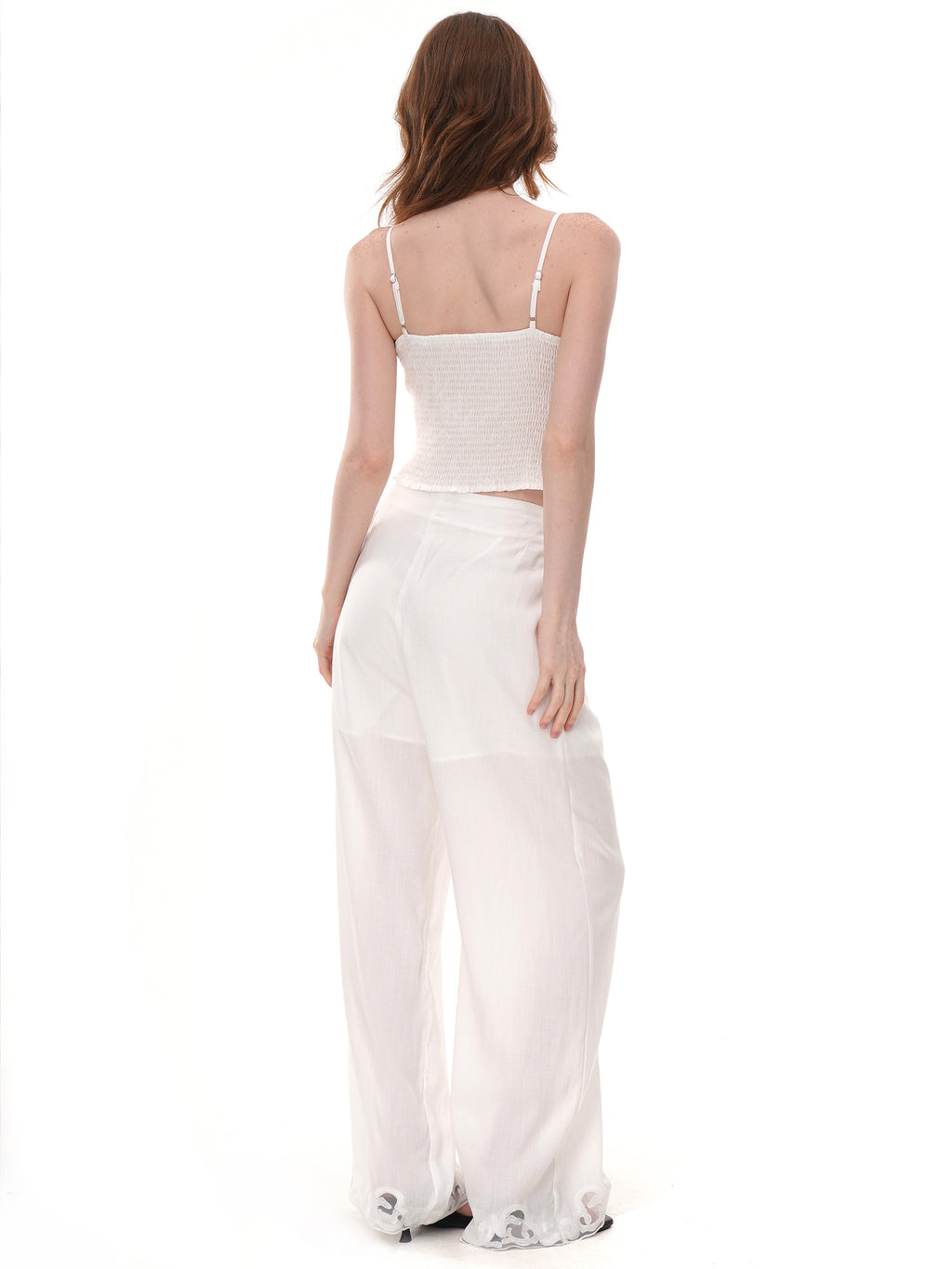 White Floral Embroidery Corset Cami Top, Sweetheart Neck Boned Curved Hem Bustier Crop Top