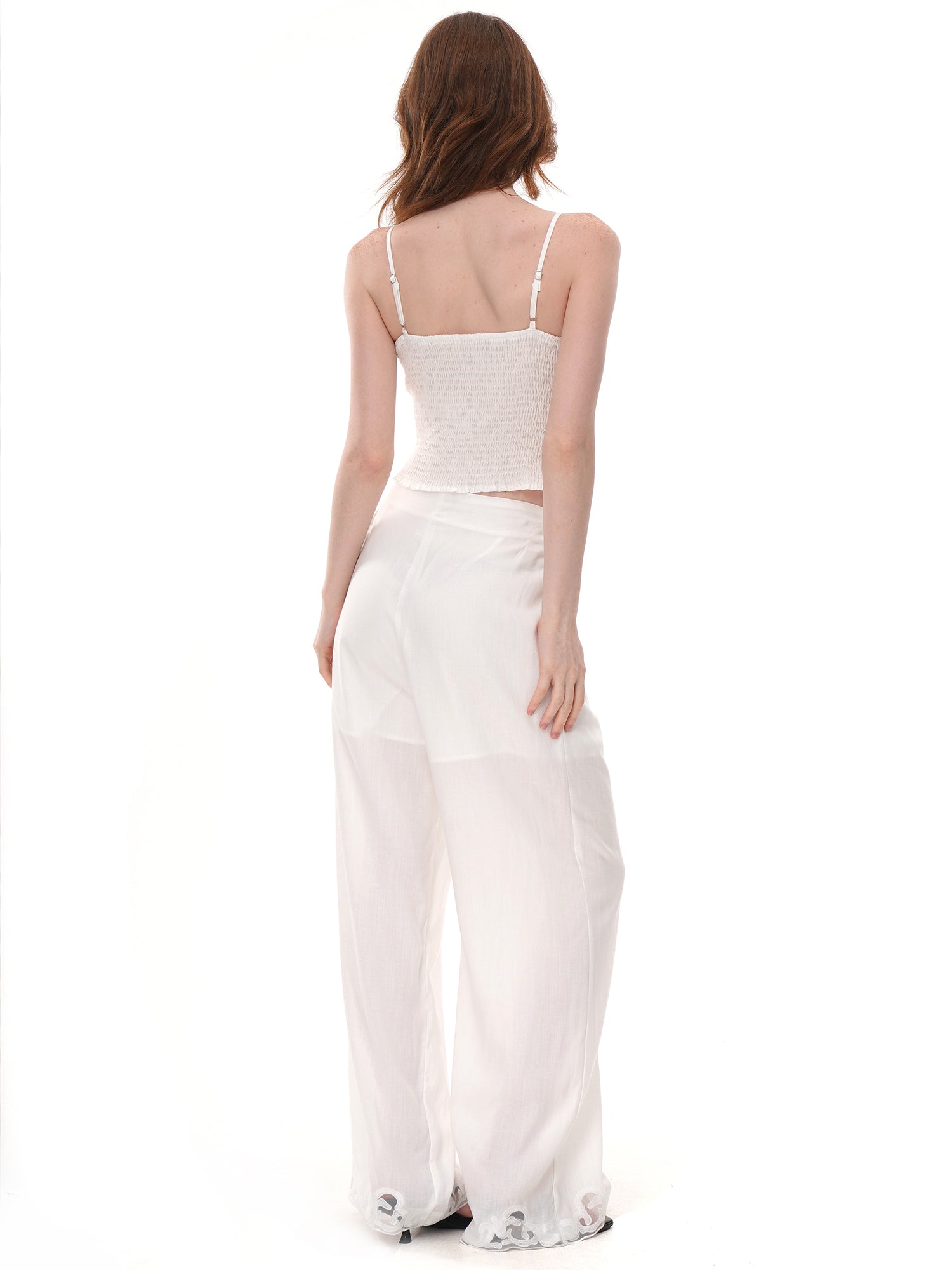 White Floral Embroidery Corset Cami Top, Sweetheart Neck Boned Curved Hem Bustier Crop Top