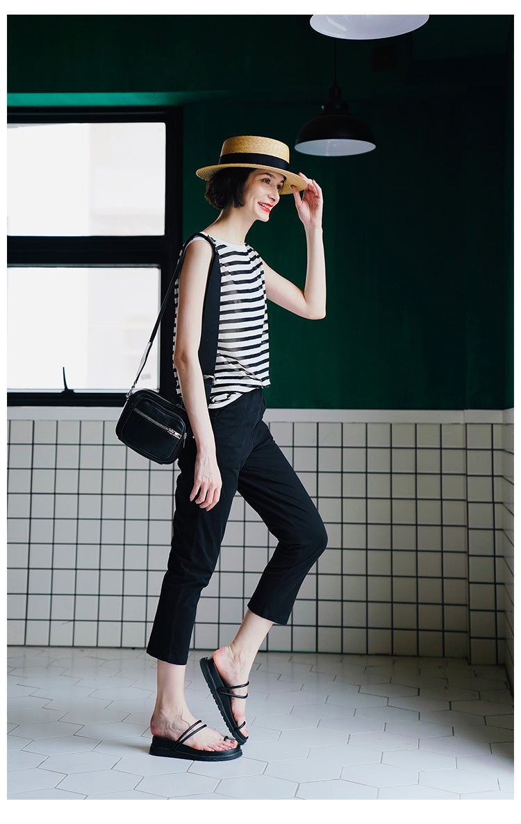 Trendy Versatile Sleeveless Striped Knitted Vest for Women Loose Casual Outerwear Women's Top