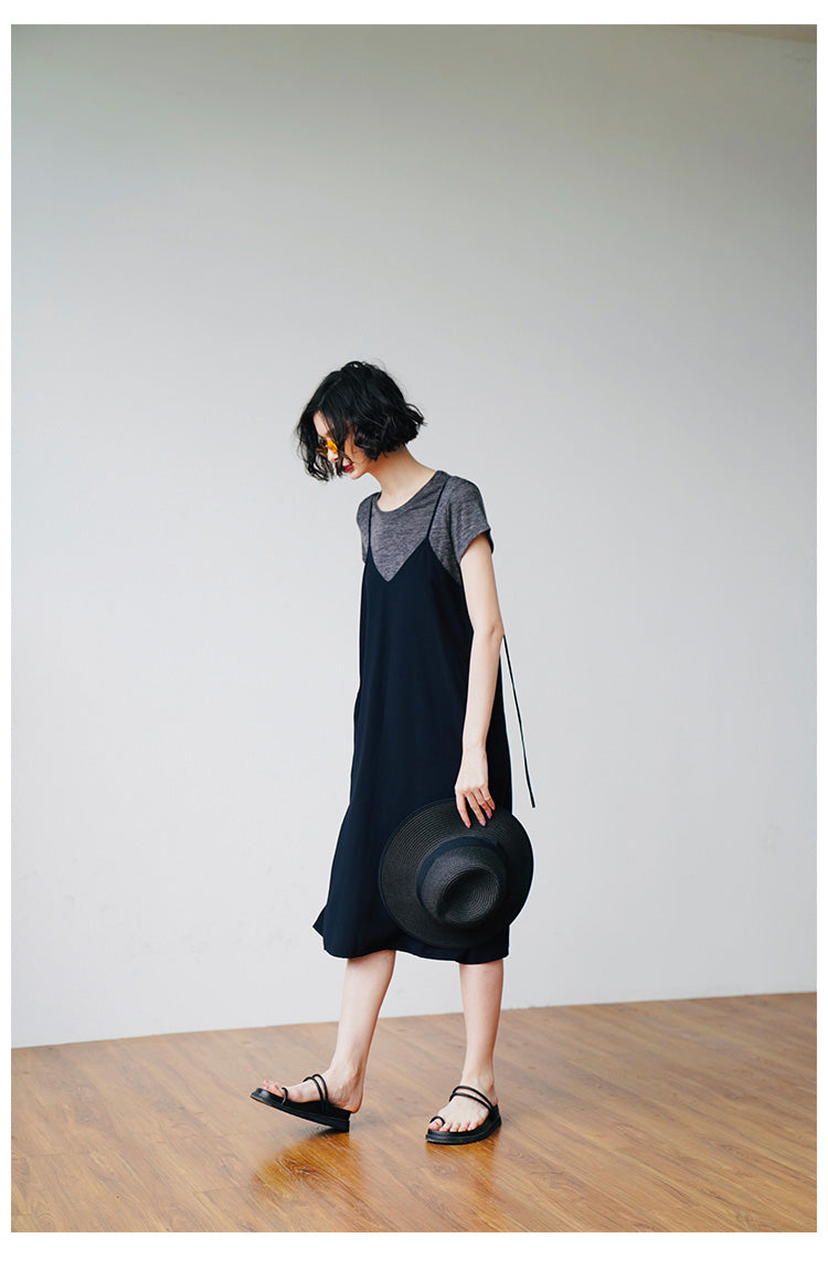 Retro style long suspender dress, summer new suspender dress, age reducing and slimming, stylish dress