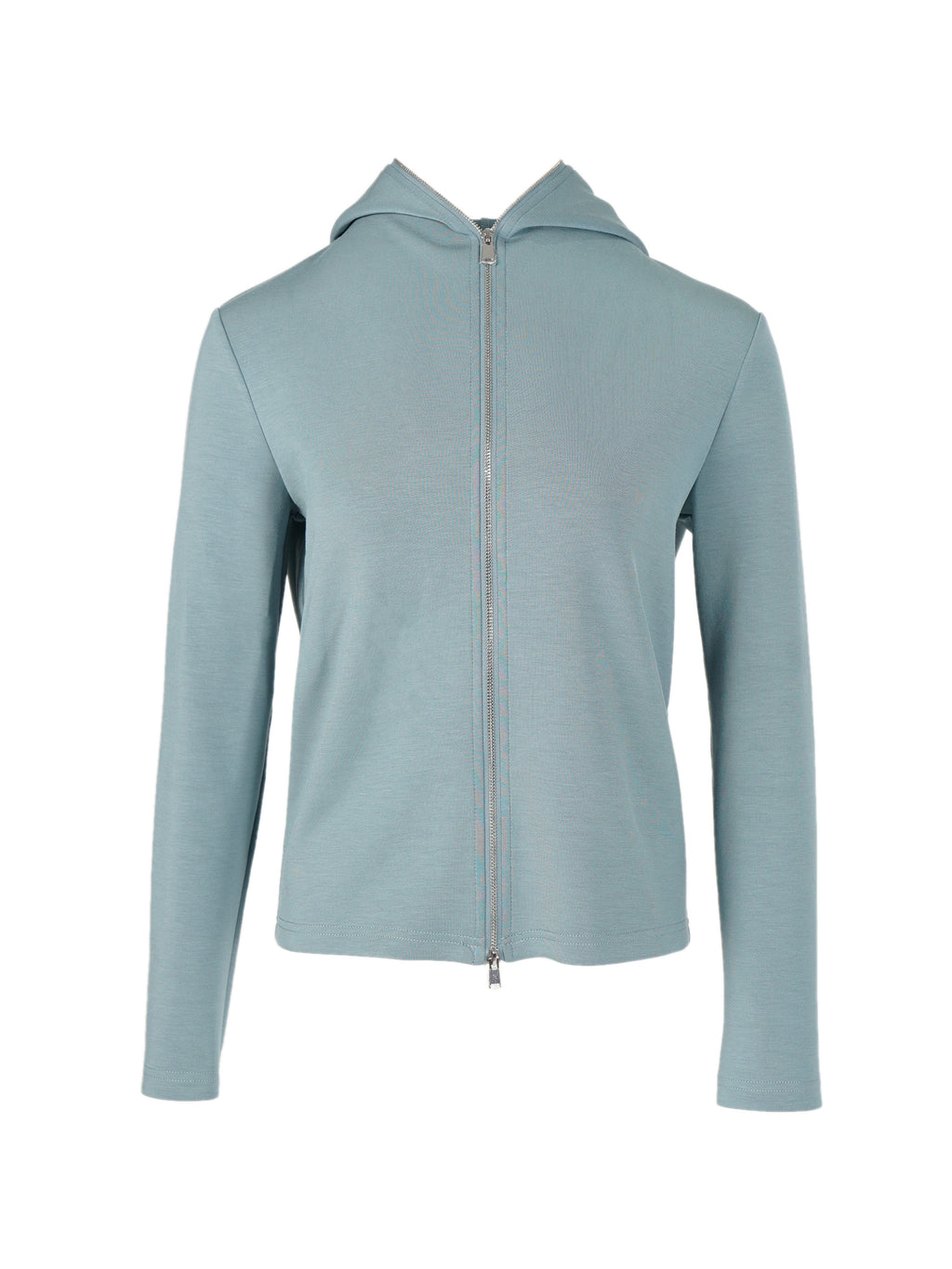 Modal Air Layer Hooded Sporty Jacket - Light Blue