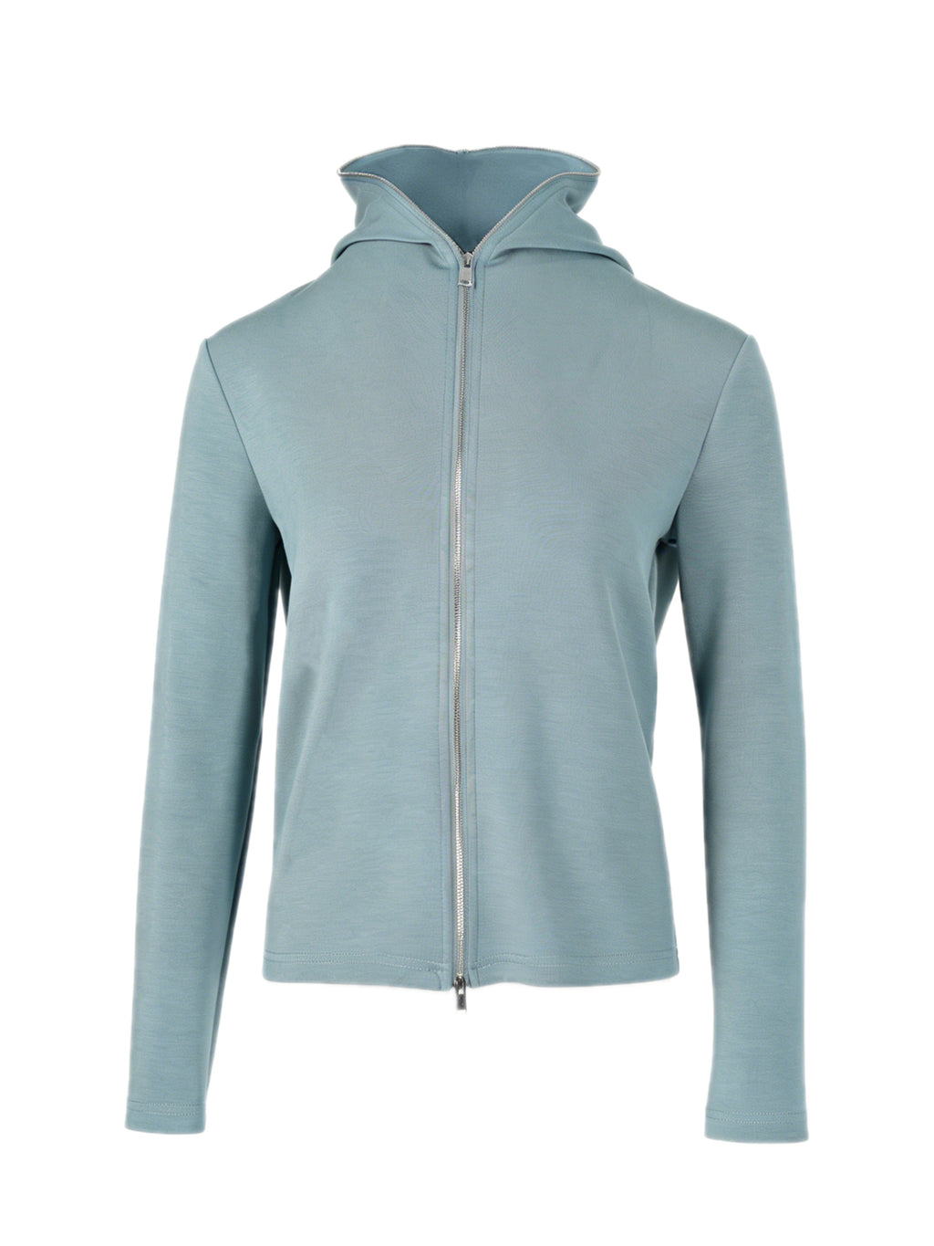 Modal Air Layer Hooded Sporty Jacket - Light Blue