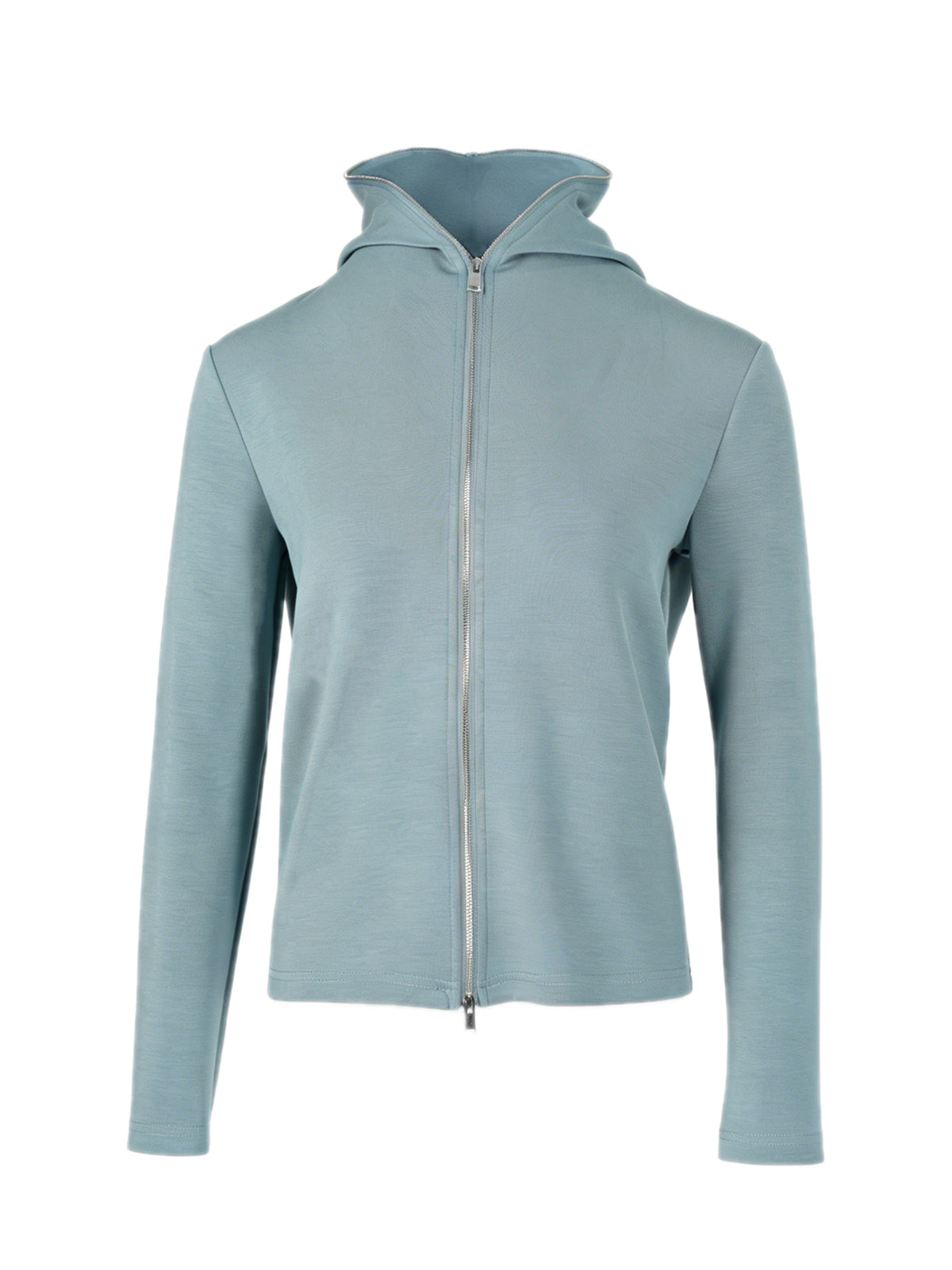 Modal Air Layer Hooded Sporty Jacket - Light Blue