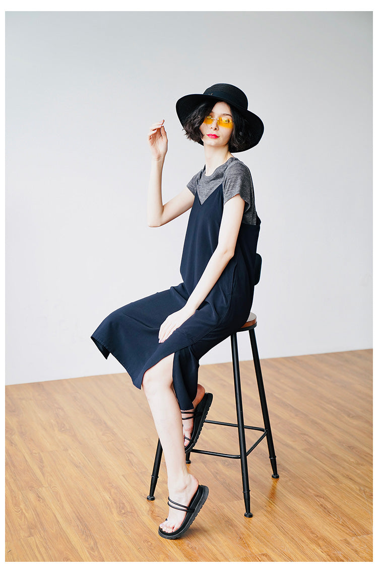 Retro style long suspender dress, summer new suspender dress, age reducing and slimming, stylish dress