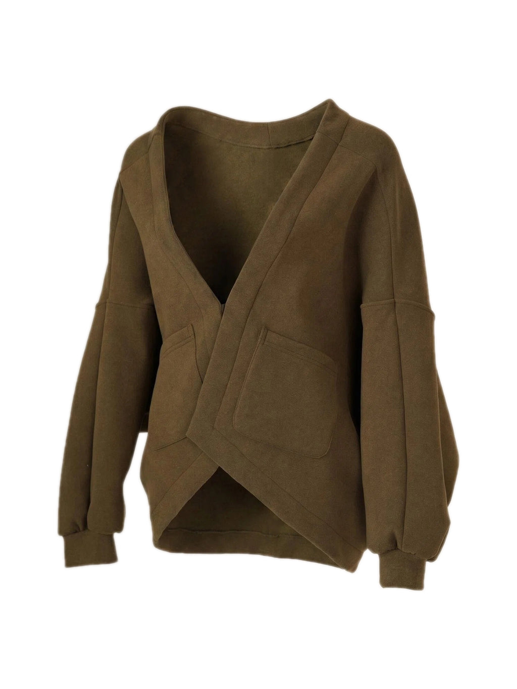 Modern Asymmetric Batwing Cardigan - Dark Green