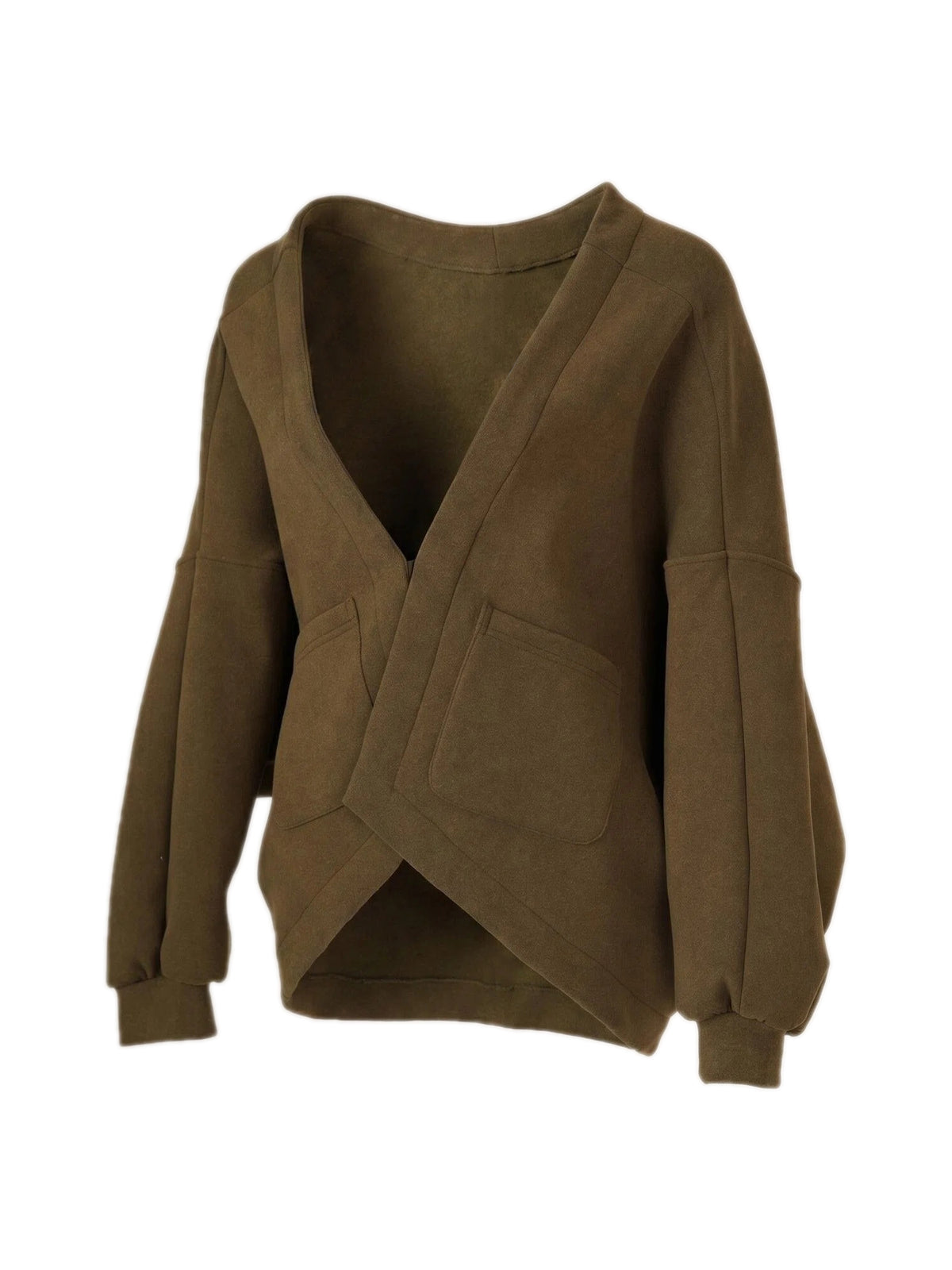 Modern Asymmetric Batwing Cardigan - Dark Green