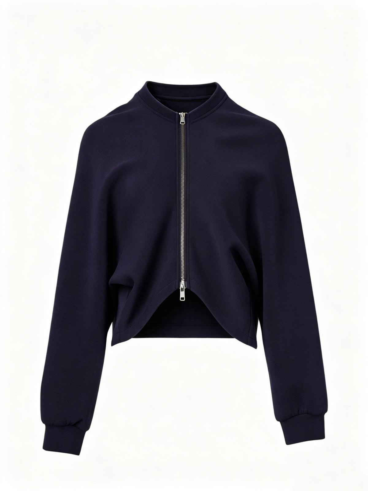 Stylish Asymmetric Cocoon Silhouette Cardigan - Dark Blue