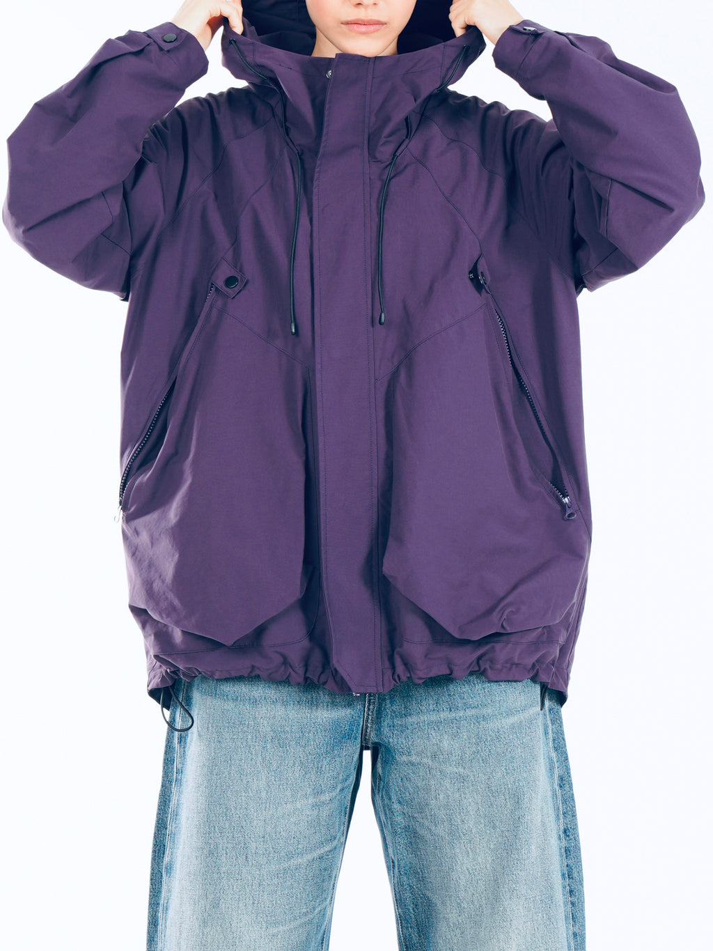 Unisex Hooded Casual Jacket - Purple