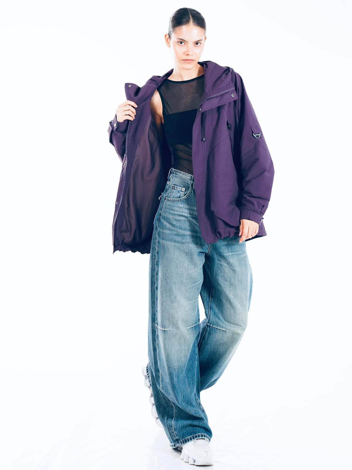 Unisex Hooded Casual Jacket - Purple
