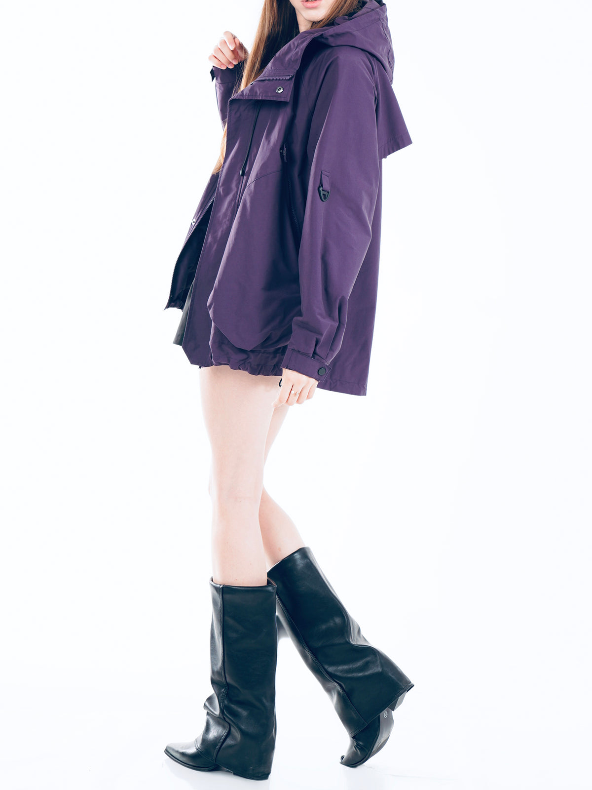 Unisex Hooded Casual Jacket - Purple