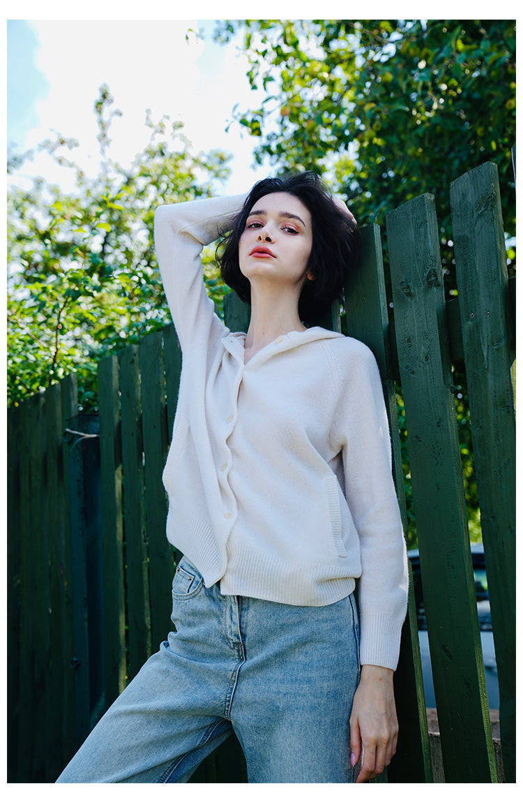 Japanese Style Hooded Sweater for Women Loose Outerwear Versatile Cardigan Wool Sweater for WomenFashionable Autumn Women's Clothing