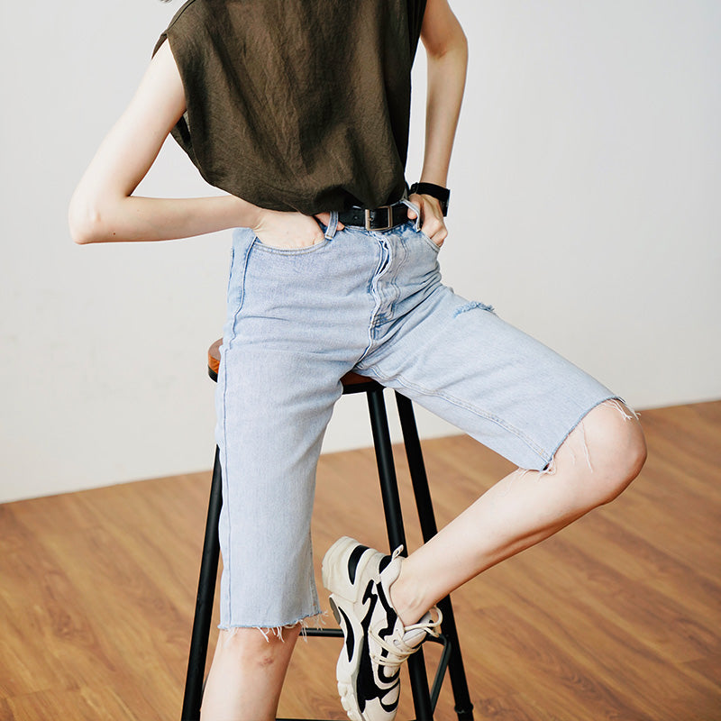 Lightweight, comfortable,  Trendy Women's Summer Loose Fit Short Sleeve, Unique Solid Color  Women's T-shirt