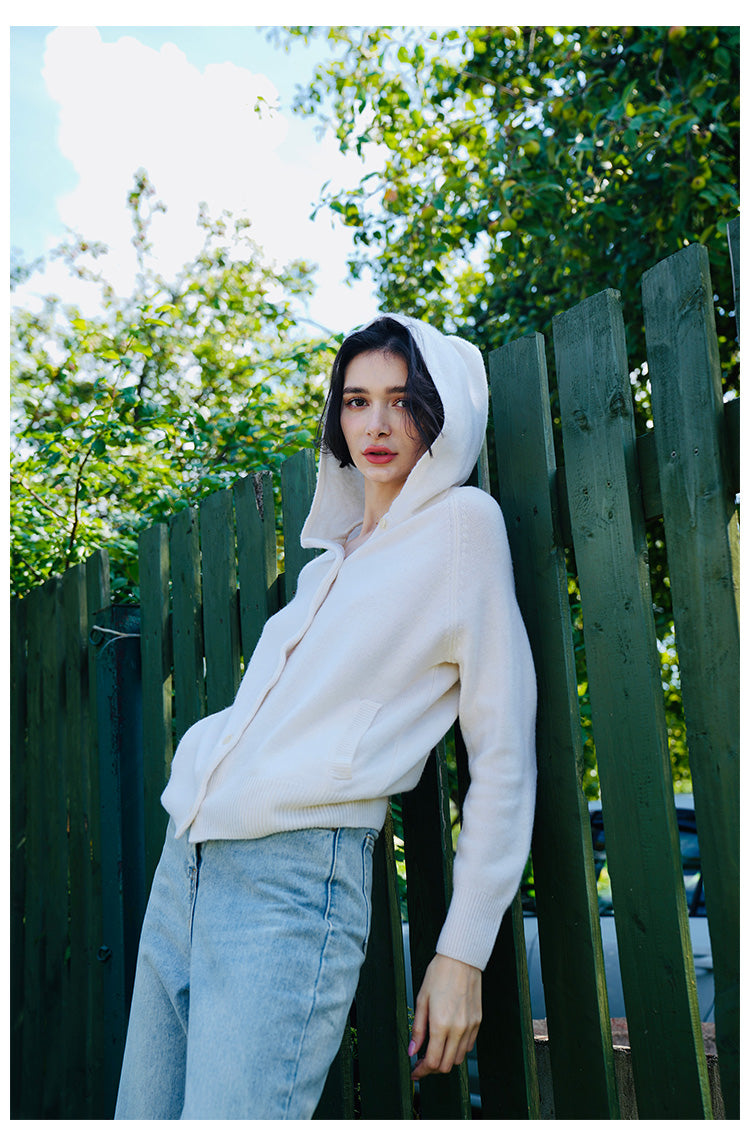 Japanese Style Hooded Sweater for Women Loose Outerwear Versatile Cardigan Wool Sweater for WomenFashionable Autumn Women's Clothing