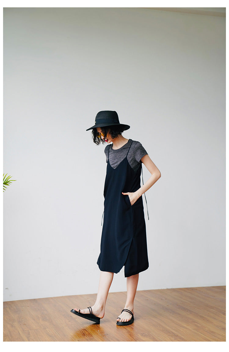 Retro style long suspender dress, summer new suspender dress, age reducing and slimming, stylish dress