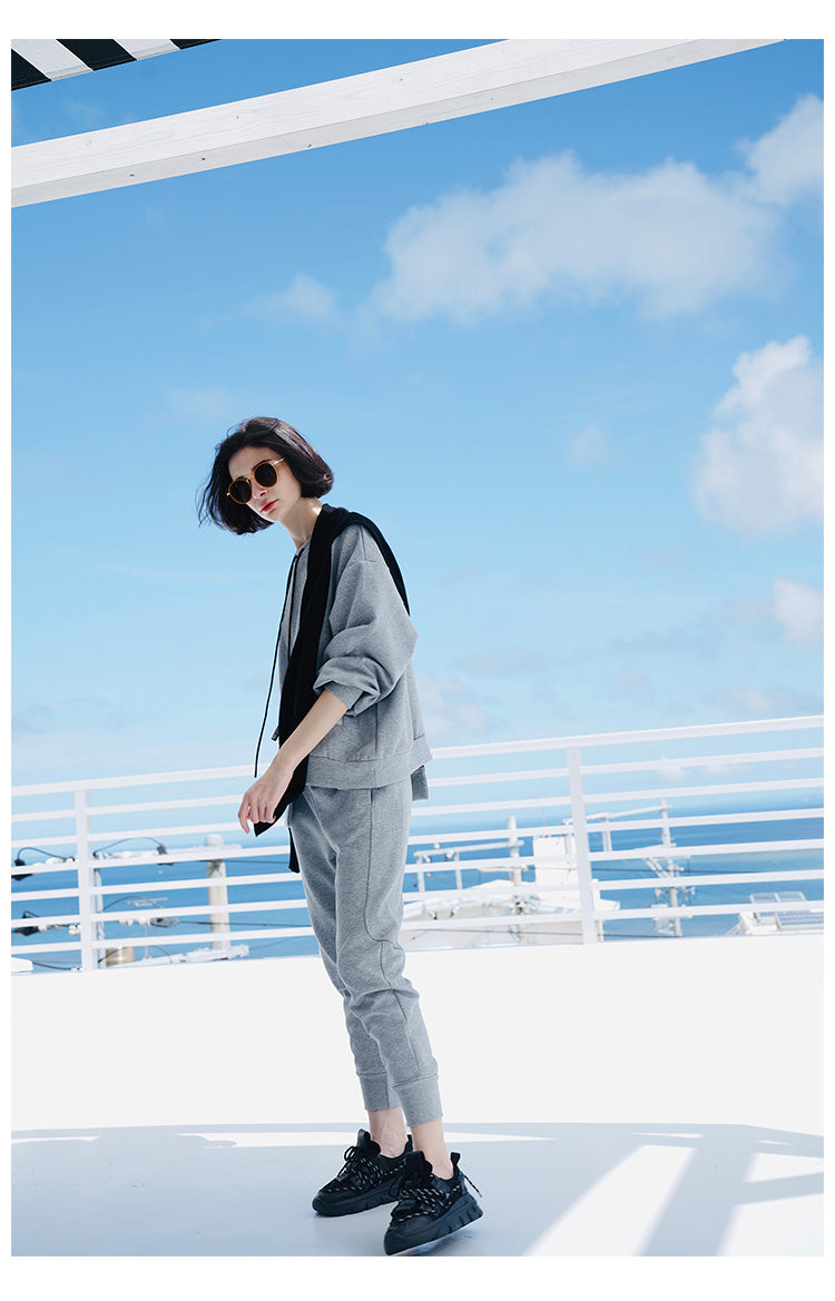 Trendy women's clothing set, casual two-piece set, pure cotton  set