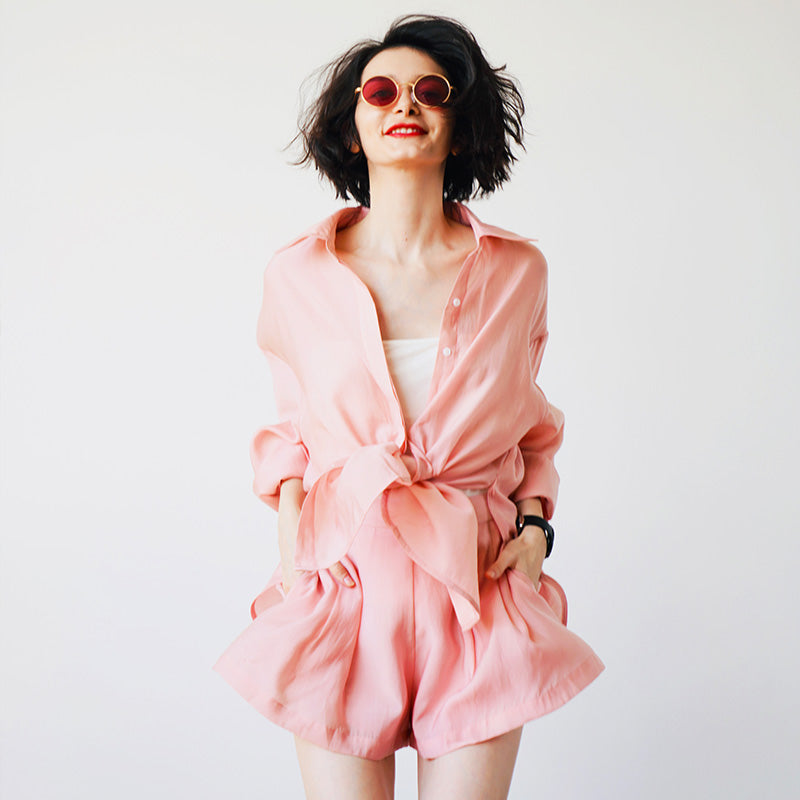 Tencel Sunscreen Casual Suit for Women Trendy Brand Fashion Casual Suit for Women Personality Trendy Slimming Stylish Suit