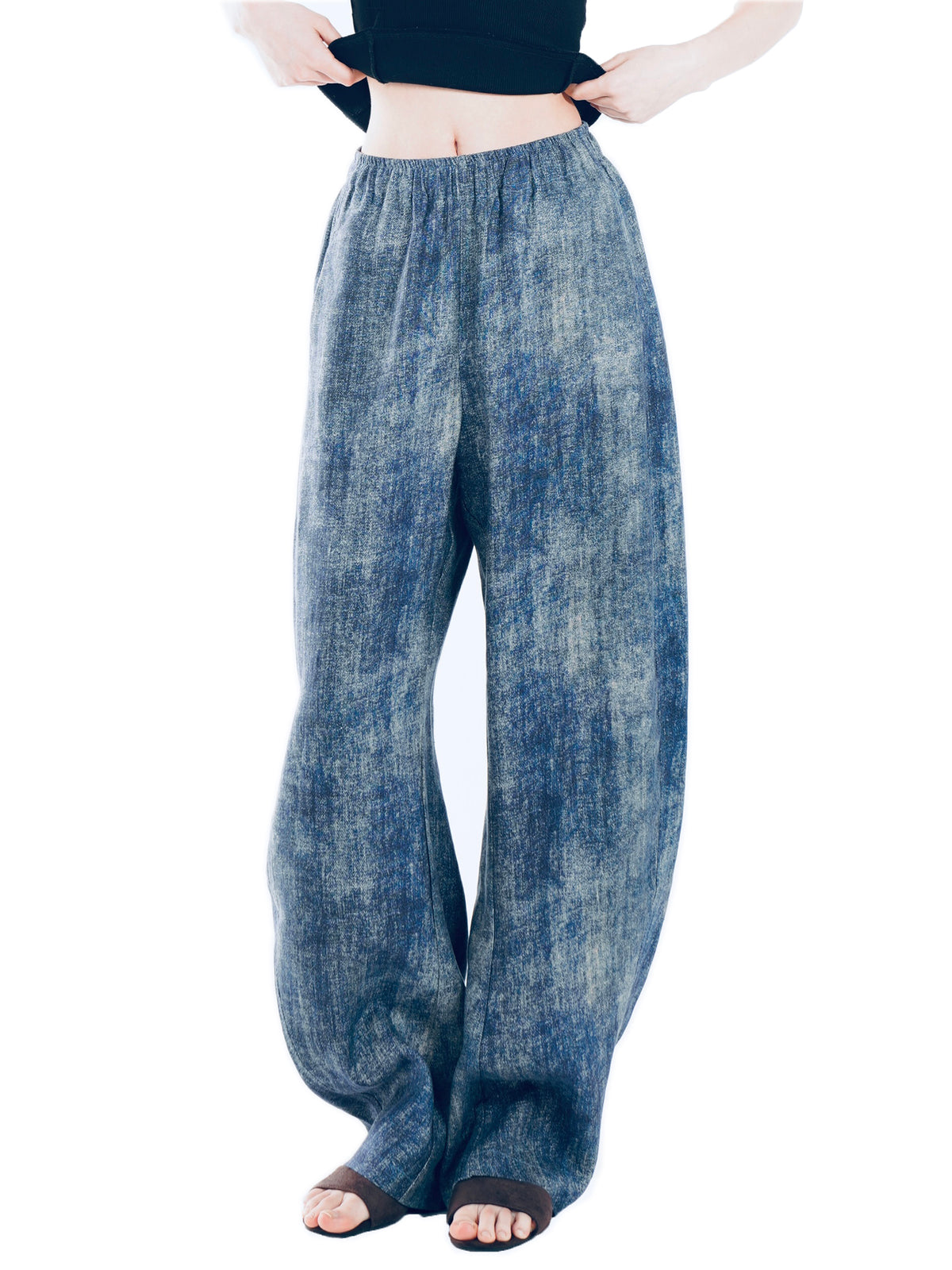 Tie-dye Curved Wide-Leg Pants