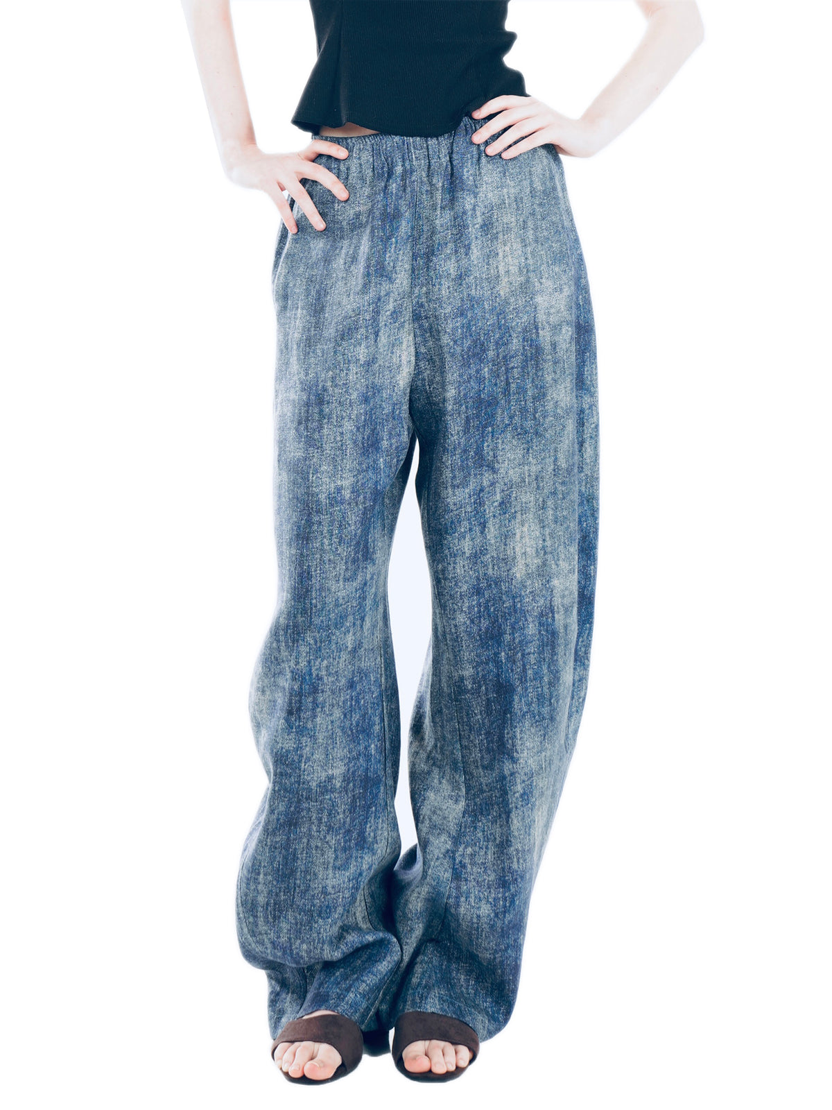 Tie-dye Curved Wide-Leg Pants