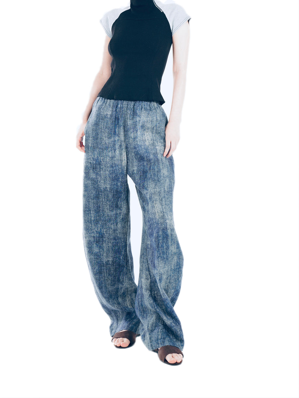 Tie-dye Curved Wide-Leg Pants