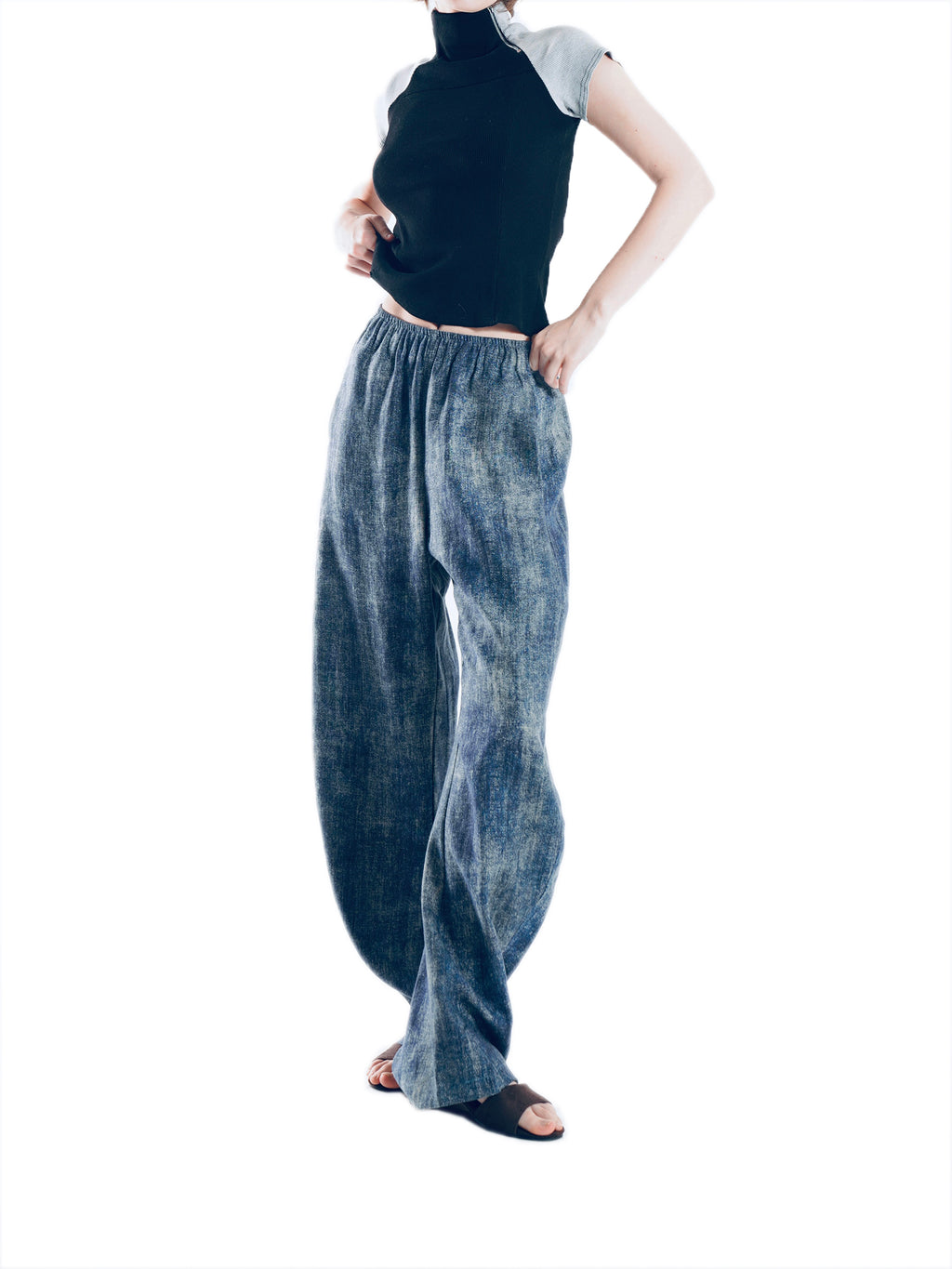 Tie-dye Curved Wide-Leg Pants