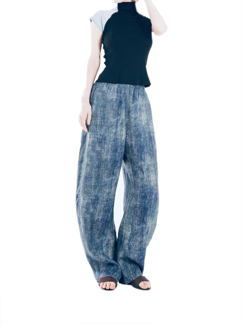 Tie-dye Curved Wide-Leg Pants