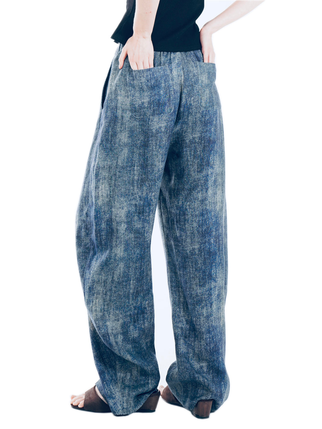 Tie-dye Curved Wide-Leg Pants