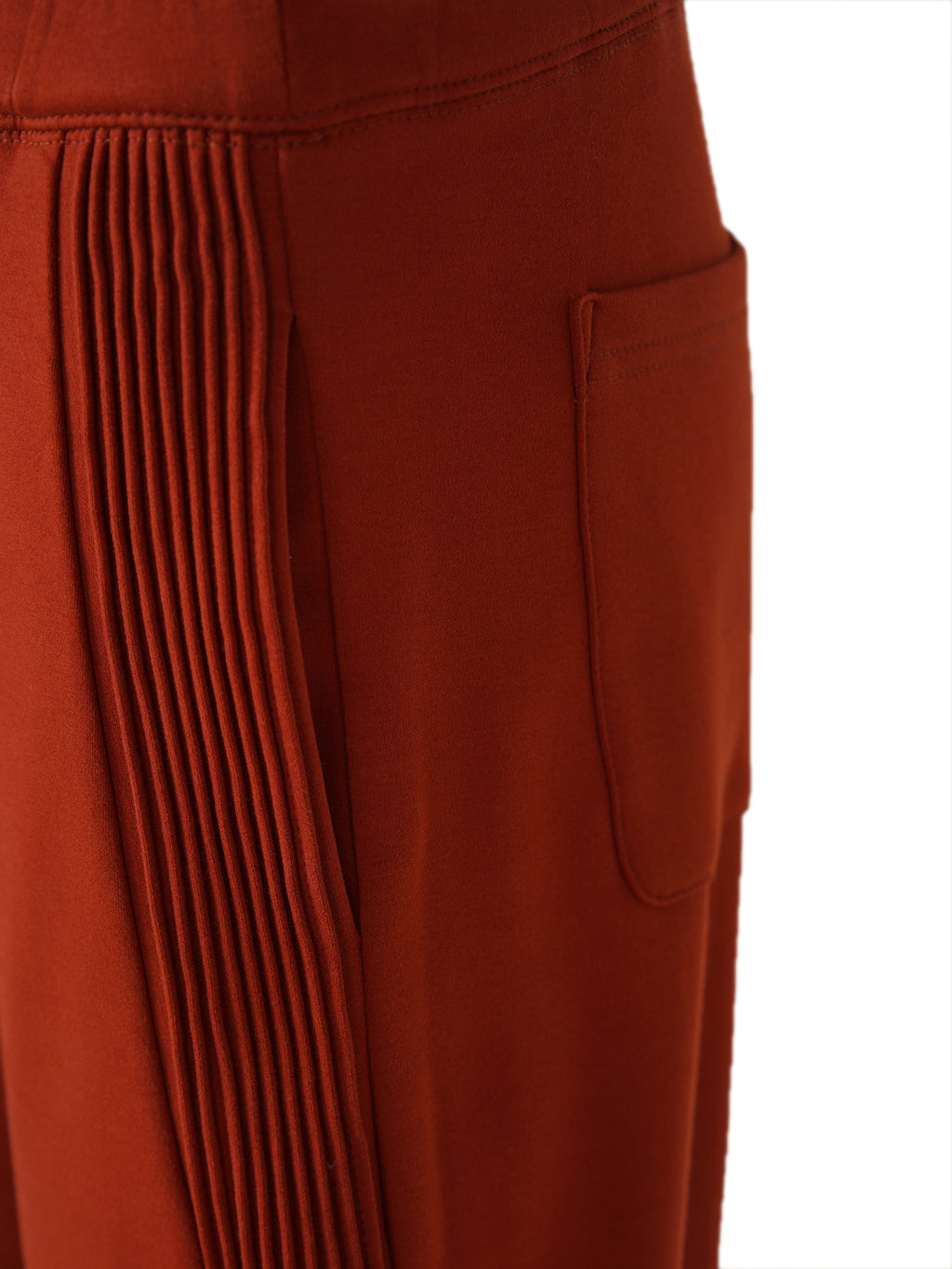 High-Waist Banana Silhouette Trousers - Orange