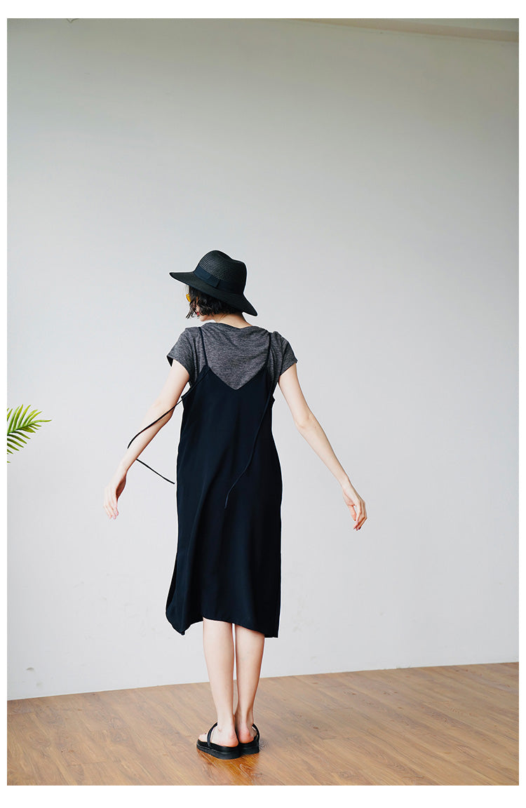Retro style long suspender dress, summer new suspender dress, age reducing and slimming, stylish dress