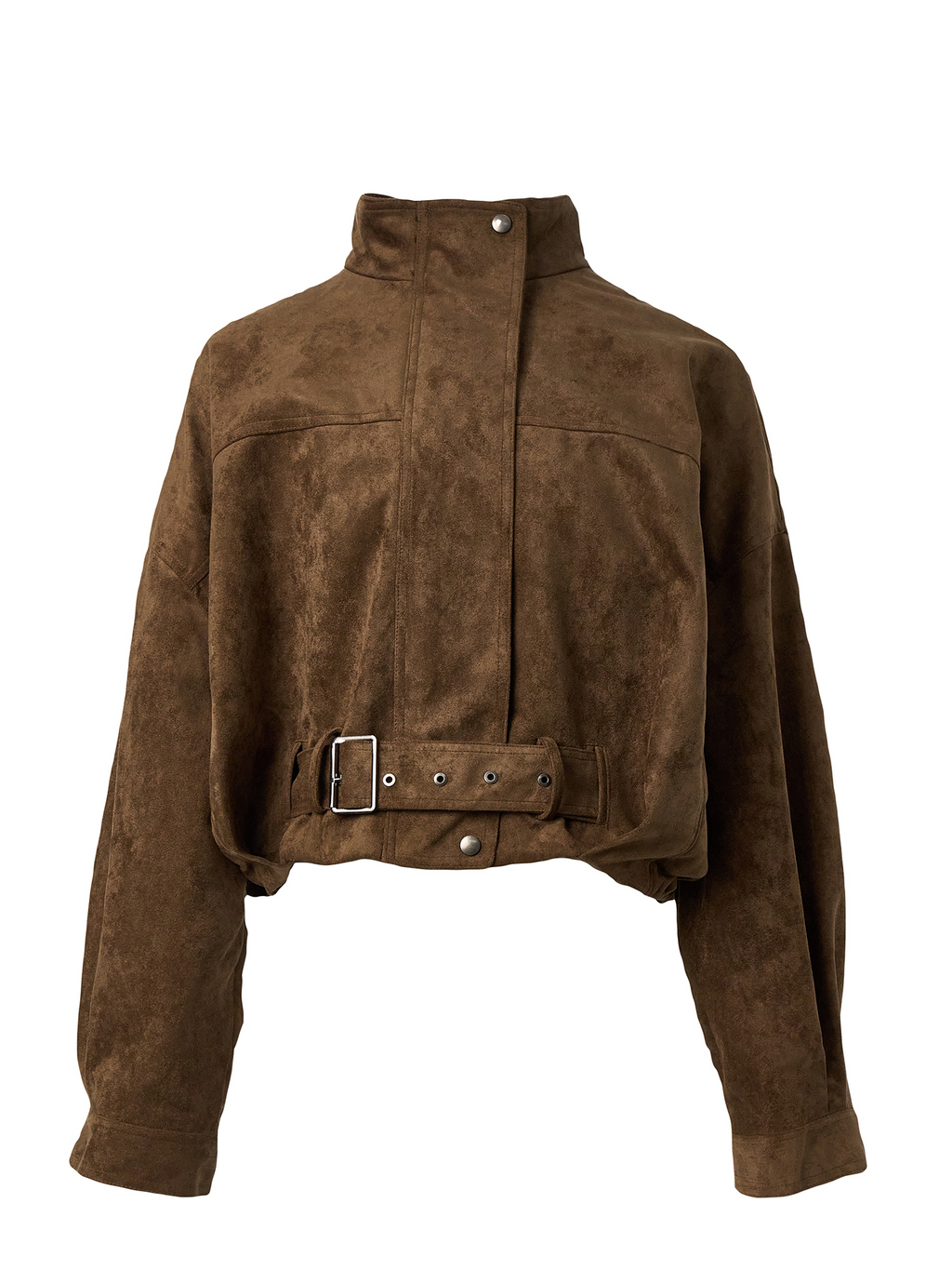 Vintage Cropped Suede Jacket with Belt