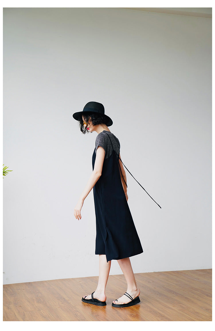 Retro style long suspender dress, summer new suspender dress, age reducing and slimming, stylish dress