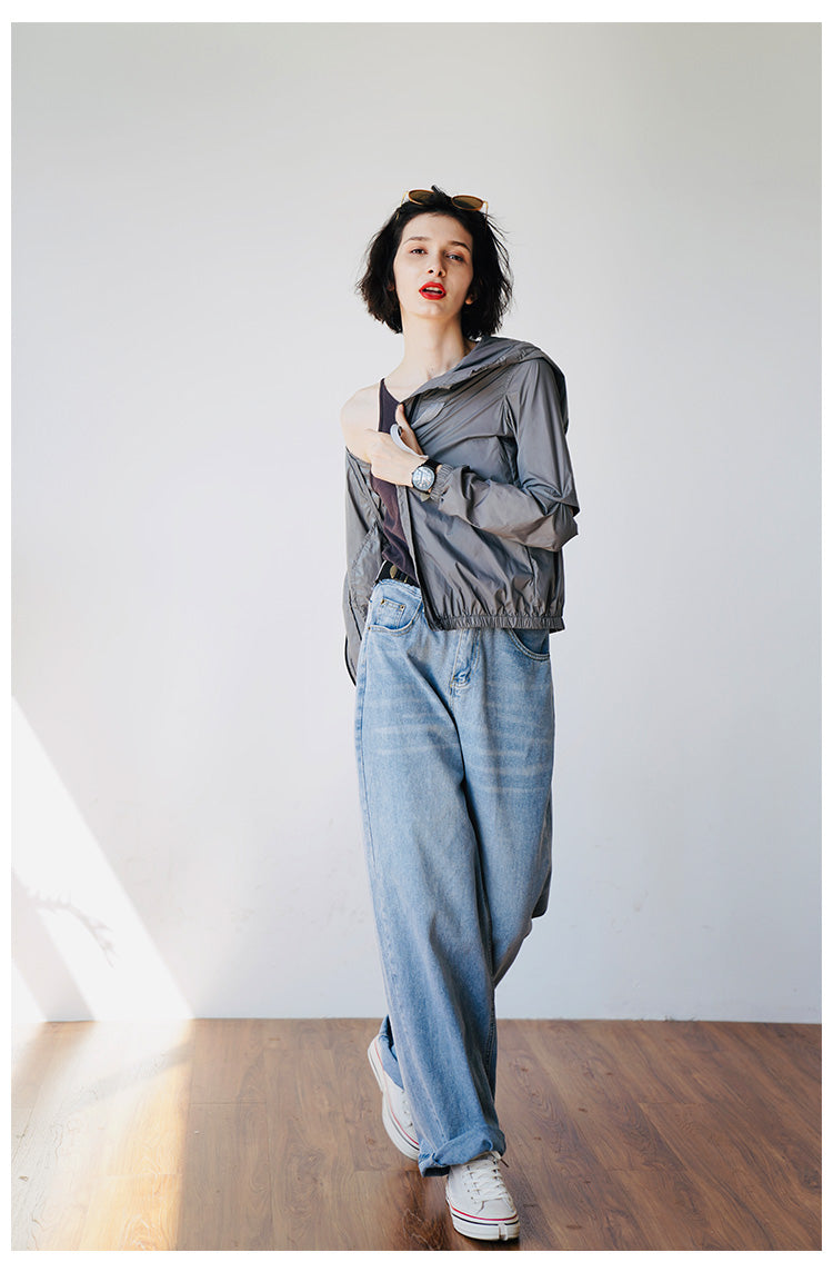 Heavy Industry Design Long Sleeve Sunscreen Clothes for Women Summer New Short and Thin Jackets for Women Air Conditioning Shirts