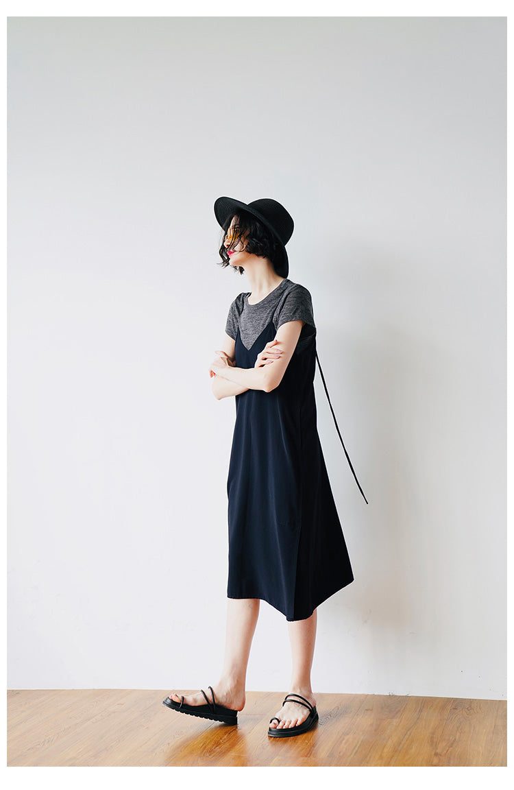 Retro style long suspender dress, summer new suspender dress, age reducing and slimming, stylish dress