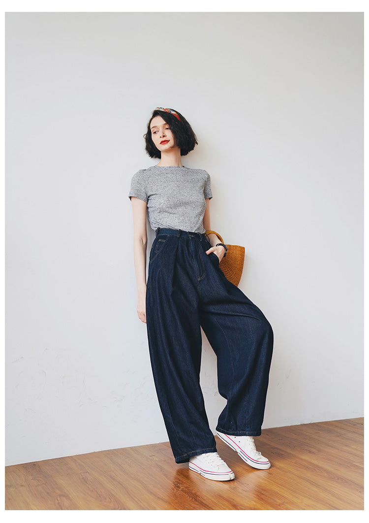 Vintage Wide-Leg Lantern Jeans for Women Wide-Leg Jeans for Women, Trendy New Women's Jeans