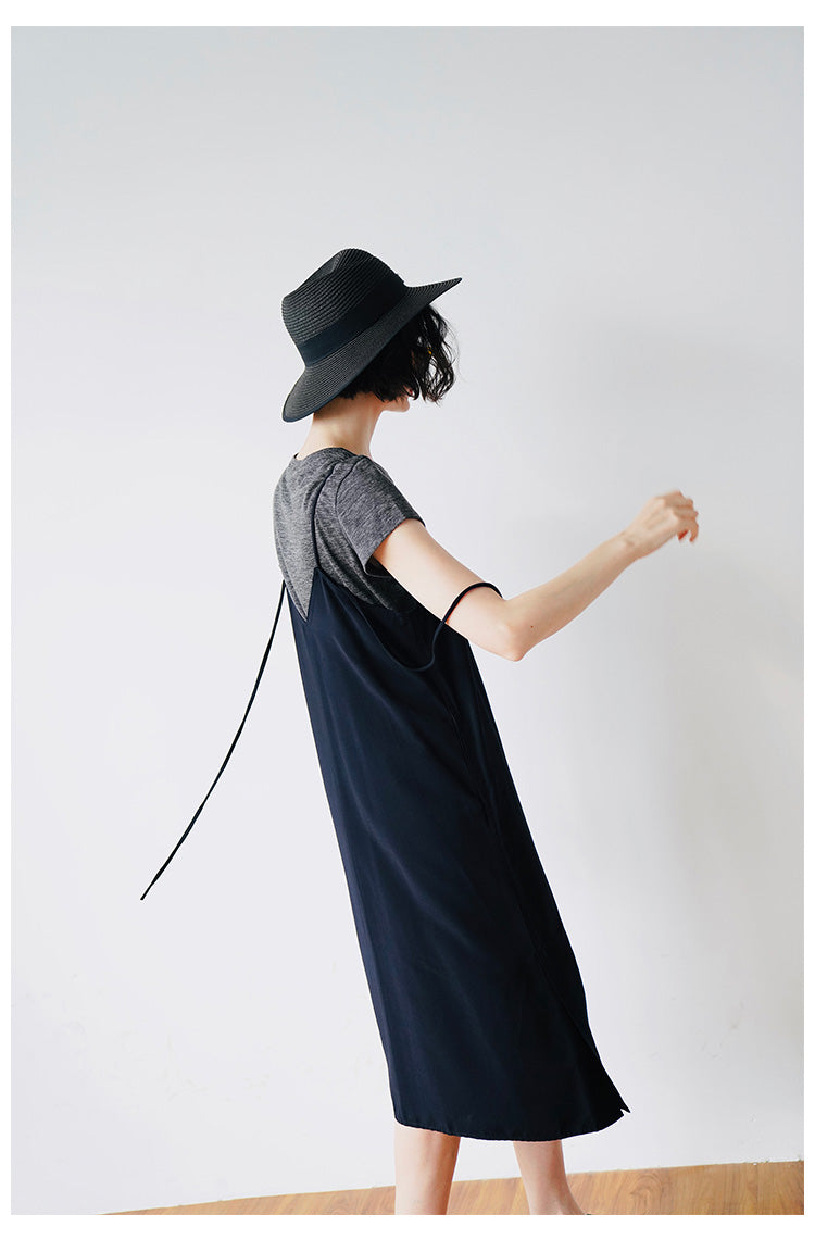 Retro style long suspender dress, summer new suspender dress, age reducing and slimming, stylish dress