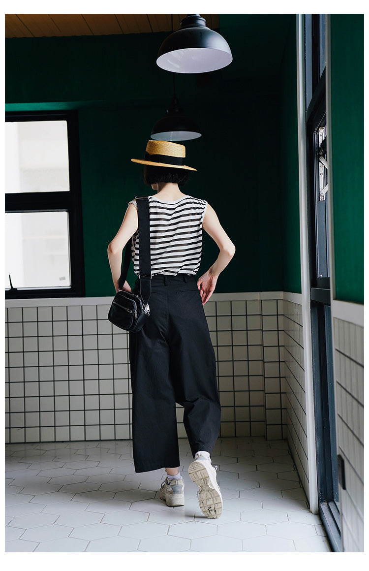 Trendy Versatile Sleeveless Striped Knitted Vest for Women Loose Casual Outerwear Women's Top