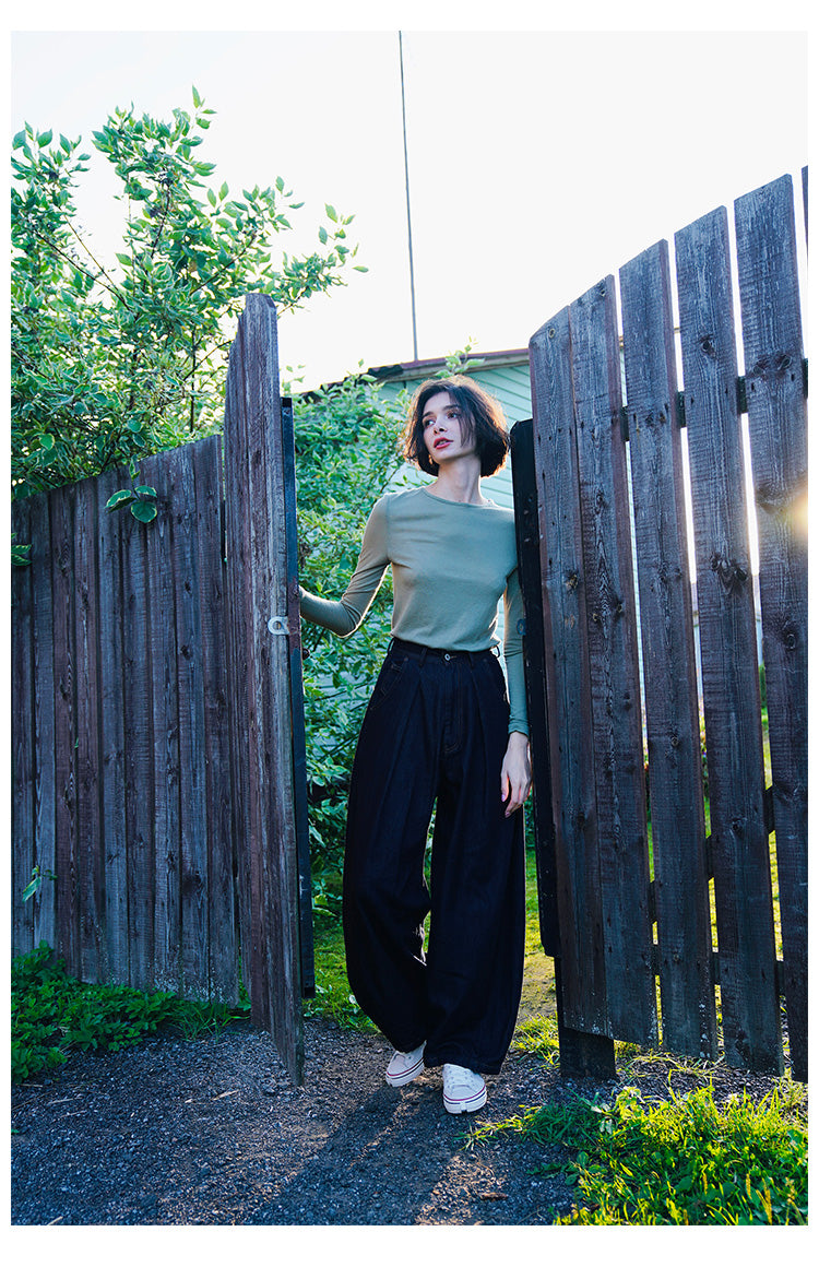 Vintage Wide-Leg Lantern Jeans for Women Wide-Leg Jeans for Women, Trendy New Women's Jeans