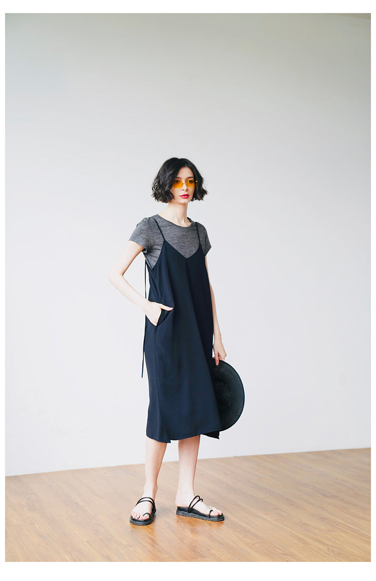 Retro style long suspender dress, summer new suspender dress, age reducing and slimming, stylish dress