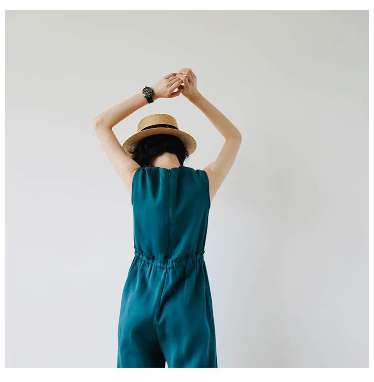Women's Tencel Jumpsuit Wide-Leg Pants for Women High-Waist Draped Casual Pants Loose Air Conditioning Pants