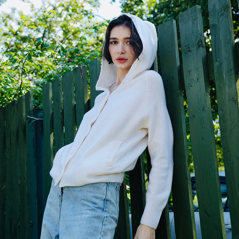 Japanese Style Hooded Sweater for Women Loose Outerwear Versatile Cardigan Wool Sweater for WomenFashionable Autumn Women's Clothing