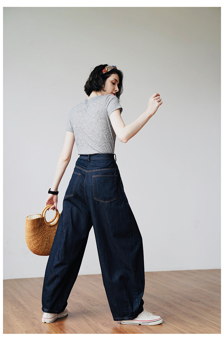 Vintage Wide-Leg Lantern Jeans for Women Wide-Leg Jeans for Women, Trendy New Women's Jeans