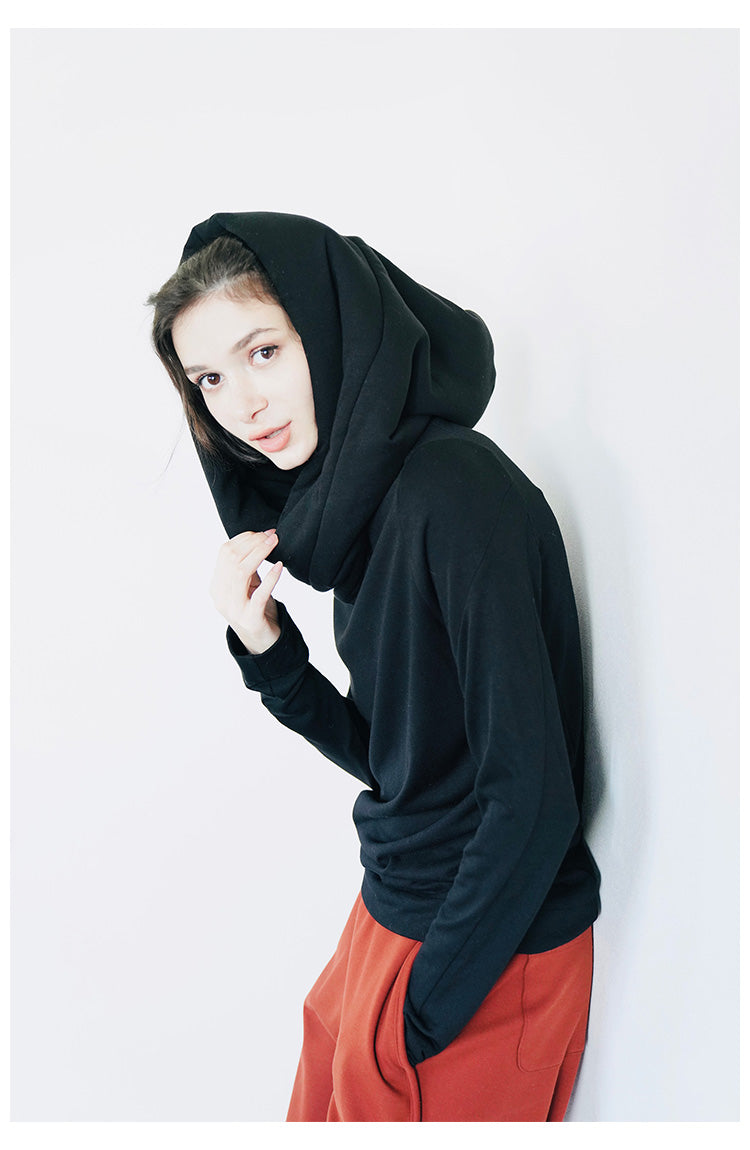 Wizard Hat Base Shirt for Women, Stylish Black Slimming Hooded Base Shirt, Long Sleeve Inner Layer for Spring and Autumn t Women's T-shirt